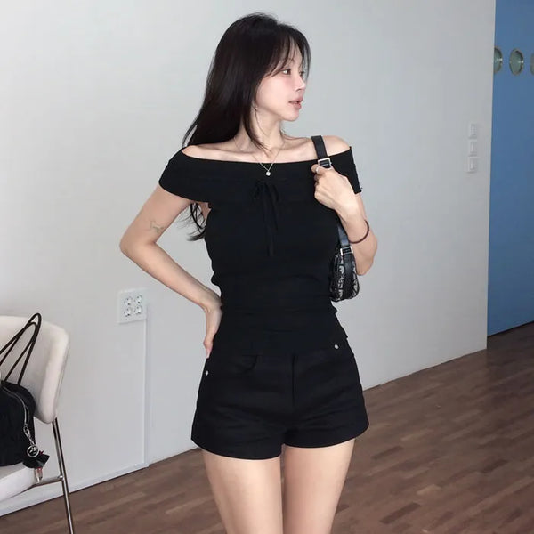Lesby Stitch Off-Shoulder Knit