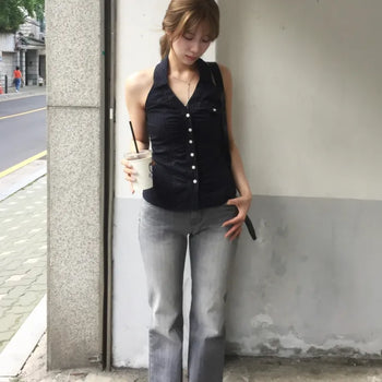 STONE WASHED BOOTS CUT PT Stone Washed Bootcut Pants