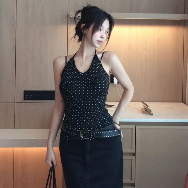 Berry and Dot Halter Sleeveless