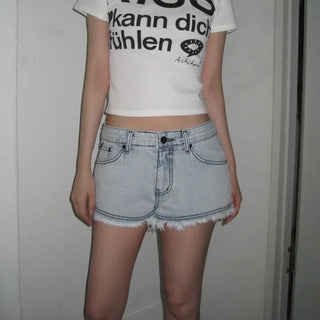 Ice Herringbone Micro Shorts