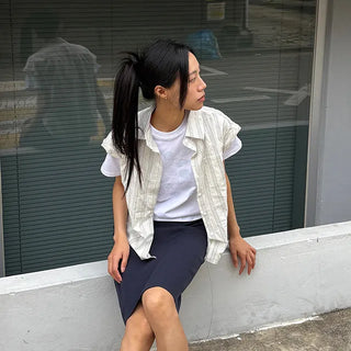 Kiza Multi Stripe Roll-up Short Sleeve Shirt
