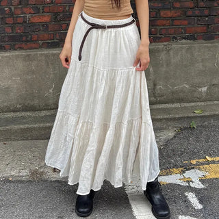 Triangular Tiered Maxi Long Skirt