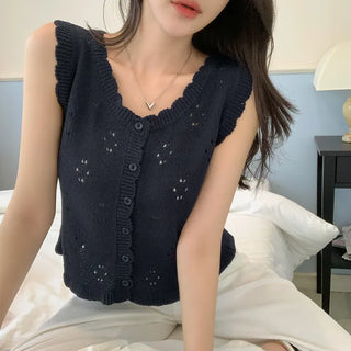 Mua Punching Frill Sleeveless Knit