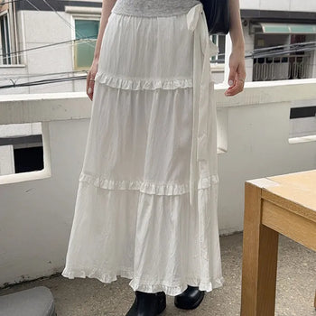Minerre Ribbon Long Skirt
