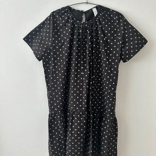 Hakoon Dot Shirred Flare Short Sleeve Dress