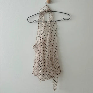 Dot Tie See-through Sleeveless Blouse