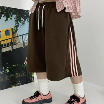 Pintuck three-track Bermuda shorts