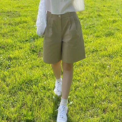 Bread Pintuck Half Pants   Summer Shorts Cotton Pants