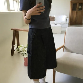 Striped Patch Bermuda Pants
