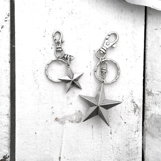 (2 sizes) Vintage Dark Star Keyring Star Keyholder Bag Charm Bag Charm