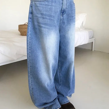My Vintage Washed Wide Denim  Light Blue