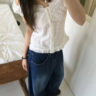 Ruffle Frill Two-way Blouse