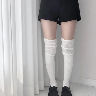 ribbed long knee-socks