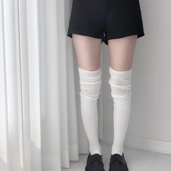 ribbed long knee-socks