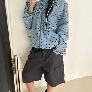 Photocard Fine Check Bermuda Cargo Pants