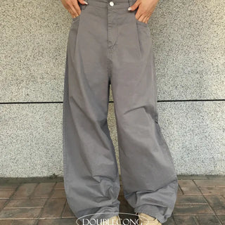 Crisp pintuck wide pants