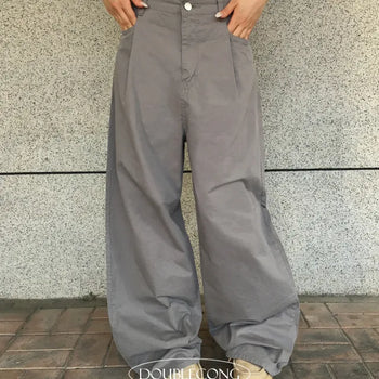 Crisp pintuck wide pants