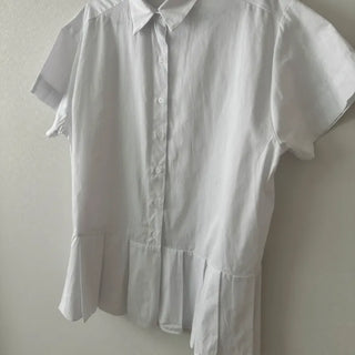 Posta Pleated Short Sleeve Blouse