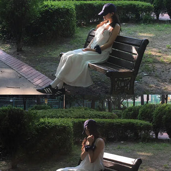 wavy frill long skirt