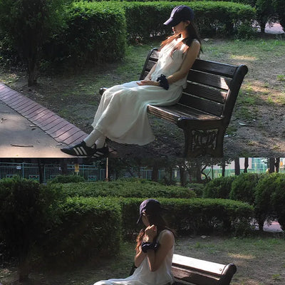 wavy frill long skirt