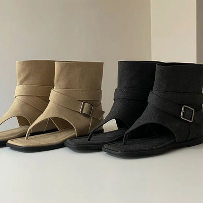 Noeli linen boots flip-flops