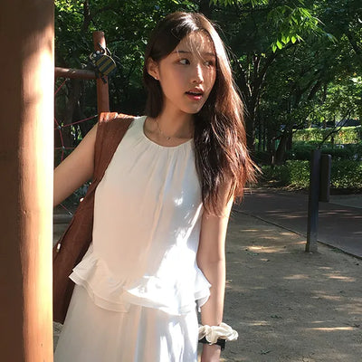 Wave frill blouse