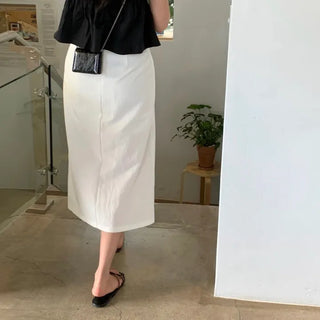 Rubia Summer Rustling H-Line Front Slit Long Skirt