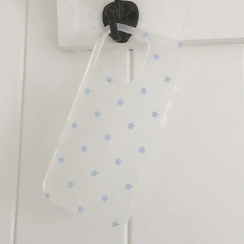 Blue Star Dot Translucent Hard iPhone Case