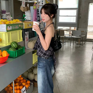 Check Halter Scrunchie Blouse 1 color