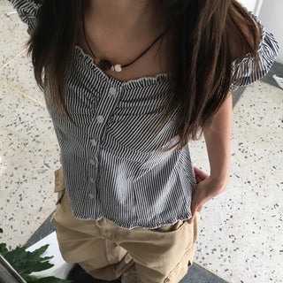 Striped Two-Way Blouse