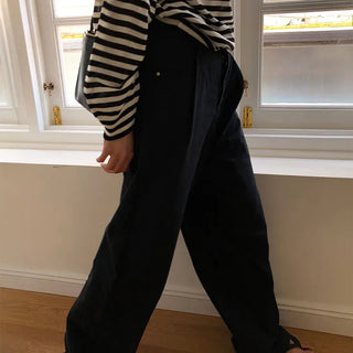 Olive Straight Wide Pants