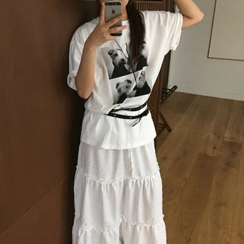Dot Frill Long Skirt