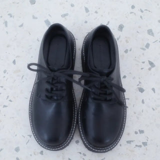 Oxford stitch platform loafers