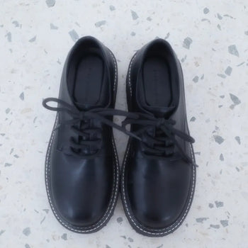 Oxford stitch platform loafers