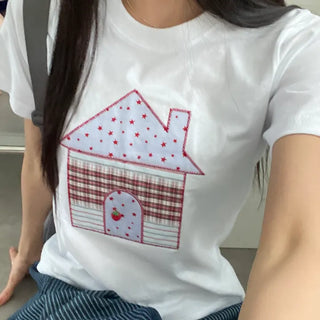 Gretel Star Check Patch Short Sleeve T-shirt