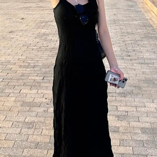 Cubi Wrinkle Flowy Summer Sleeveless Long Dress