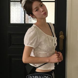 Robe Frill Punching Blouse