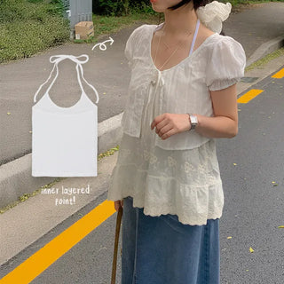 Pepper Plain Halter Neck Sleeveless Slim Fit Delicate Fit Ribbon U-Neck String Inner Sleeveless Strap Sleeveless Summer