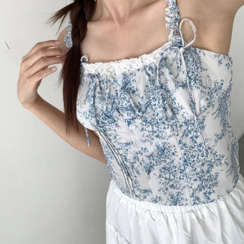 Winnow Ribbon Frill Shoulder Strap Bustier