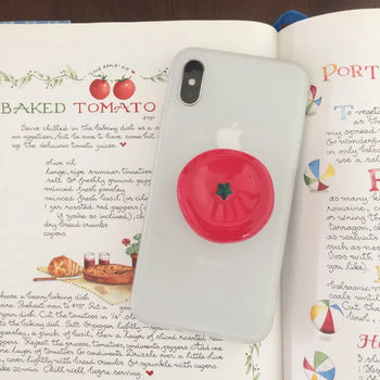(Genuine MagSafe) Formica Tomato Smart Talk Smart Grip Fruit Phone Decor Tomato Talk Finger Talk iPhone Galaxy Mobile Phone Stand
