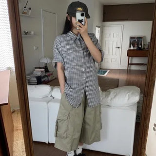 Hearts Check Short Sleeve Shirt / 2 Colors