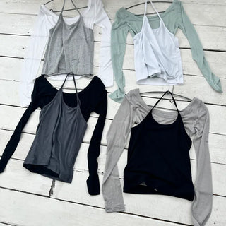 Tencel Color Block Layering Sleeveless Top Set