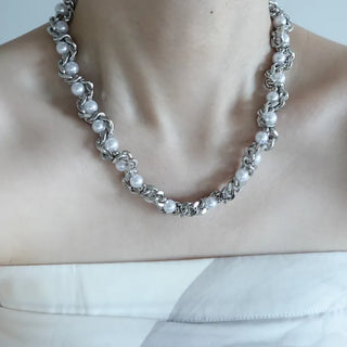 White Ball Chain Necklace