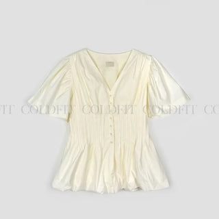 Voluminous pintuck blouse