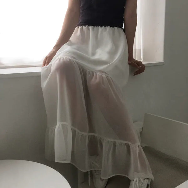 Chiffon long skirt