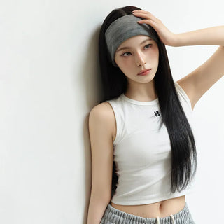 NEW_Warning Ribbed Crop Embroidered Sleeveless Top