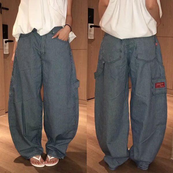Ops Stripe Balloon Wide Pants