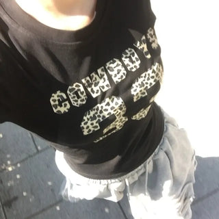 Leopard Lettering T-Shirt
