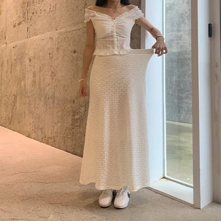 Long Maxi Elastic Lace Spandex Skirt