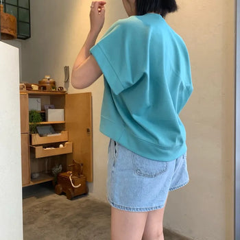 Pintuck Denim Shorts